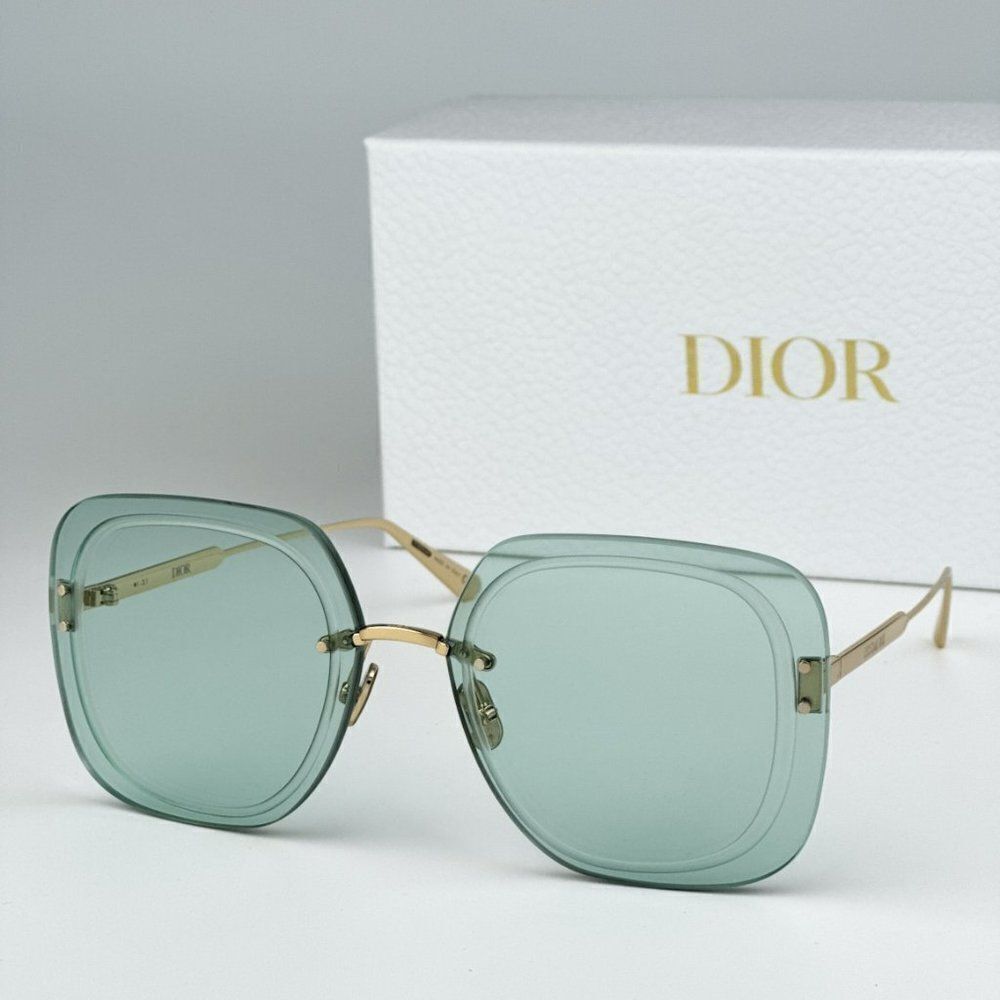 NEW Dior ULTRADIOR SU  B0O0 Gold Green Women Square Oversized Sunglasses